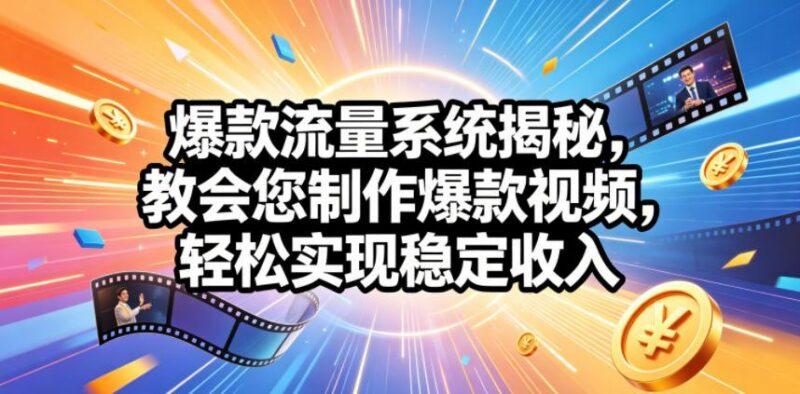 爆款流量系统揭秘,教会您制作爆款视频,轻松实现稳定收入【原创双语字幕】-三零资源