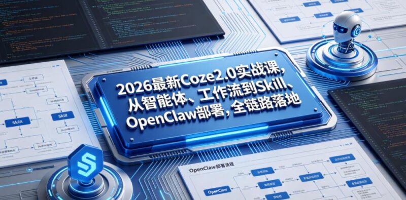 2026最新Coze2.0实战课，从智能体、工作流到Skill、OpenClaw部署，全链路落地-三零资源