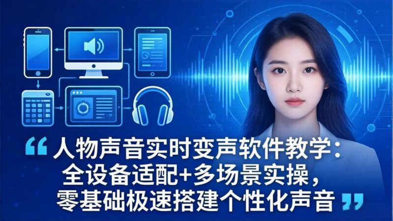 人物声音实时变声软件教学：全设备适配+多场景实操，零基础极速搭建个性化声音
