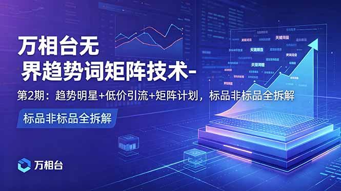 万相台无界趋势词矩阵技术-第2期：趋势明星+低价引流+矩阵计划，标品非标品全拆解-三零资源
