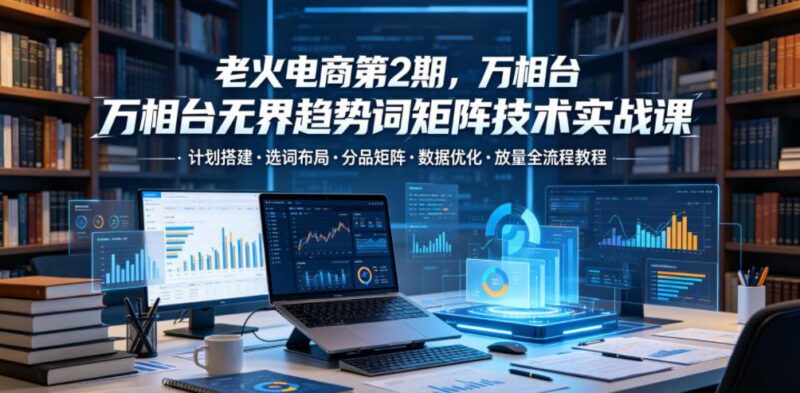 老火电商第2期,万相台无界趋势词矩阵技术实战课,计划搭建・选词布局・分品矩阵・数据优化・放量全流程教程-三零资源