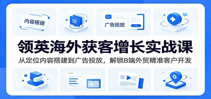 领英海外获客增长实战课:从定位内容搭建到广告投放,解锁B端外贸精准客户开发