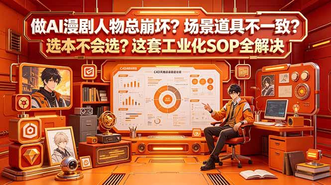 做AI漫剧人物总崩坏？场景道具不一致？选本不会选？这套工业化SOP全解决 (更新-三零资源