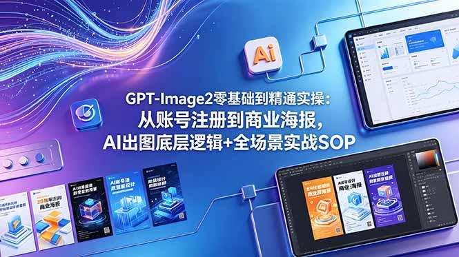GPT-Image2零基础到精通实操:从账号注册到商业海报,AI出图底层逻辑+全场景实战SOP-三零资源