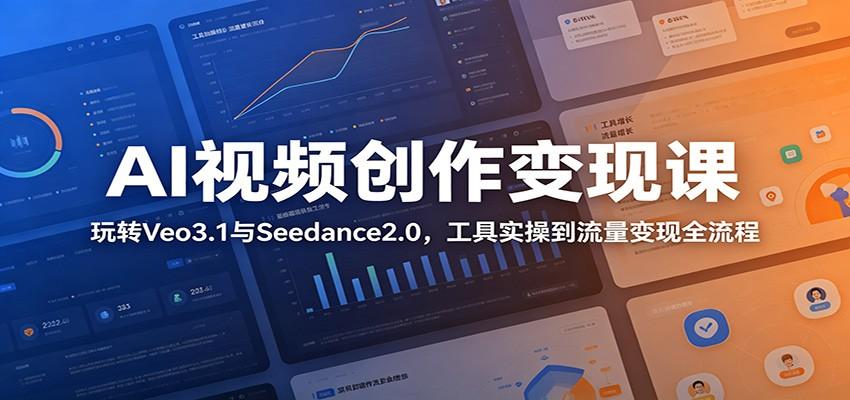 AI视频创作变现课:玩转Veo3.1与Seedance2.0,工具实操到流量变现全流程