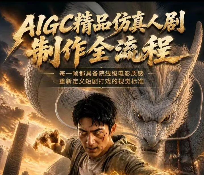 AIGC精品仿真人剧豢龙人全流程制作解析2026,国风仿真人创作+打斗剧情+人设编排,一站式AI短剧入门-三零资源