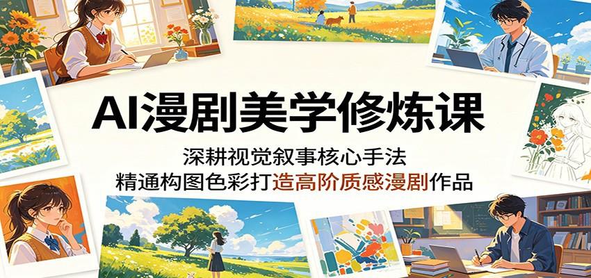 AI漫剧美学修炼课：深耕视觉叙事核心手法，精通构图色彩打造高阶质感漫剧作品