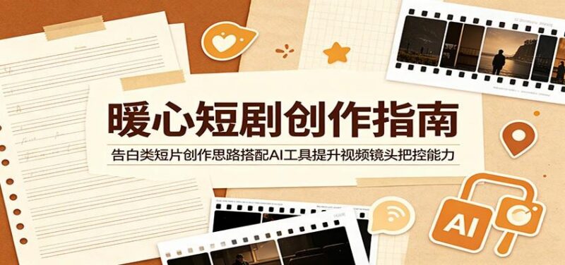 暖心短剧创作指南:告白类短片创作思路搭配AI工具提升视频镜头把控能力-三零资源