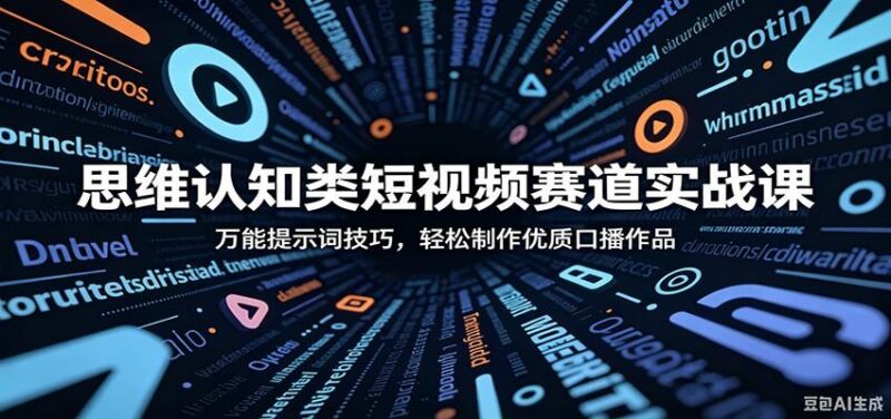 思维认知类短视频赛道实战课：万能提示词技巧，轻松制作优质口播作品-三零资源