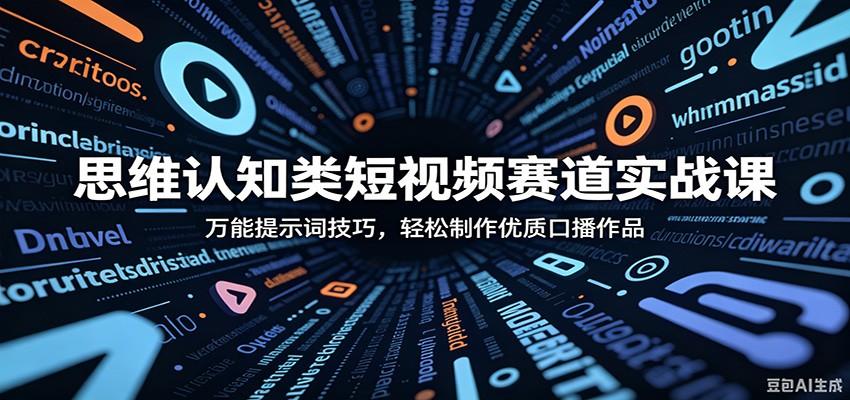 思维认知类短视频赛道实战课:万能提示词技巧,轻松制作优质口播作品