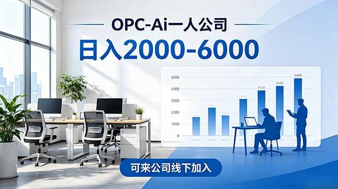 2026创业新风口—OPC一人公司模式震撼首发！日收益2000-6000+，项目绿色长久，安全稳健，合…-三零资源