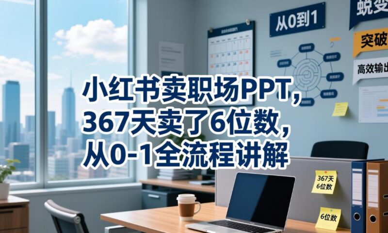 小红书卖职场PPT,367天卖了6位数,从0-1全流程讲解-三零资源