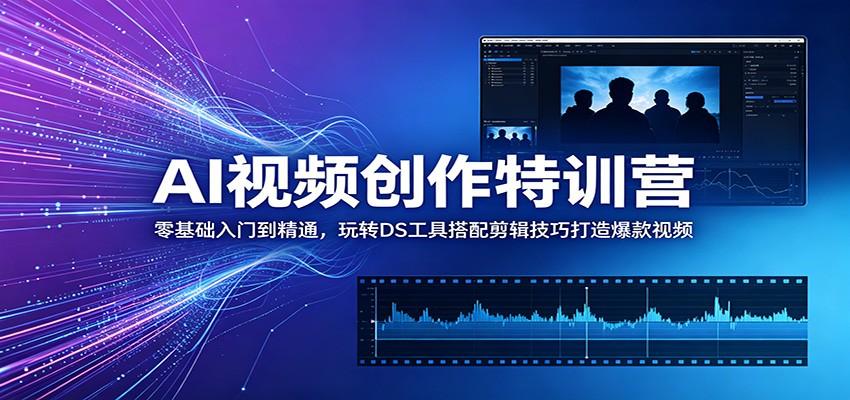 AI视频创作特训营:零基础入门到精通,玩转DS工具搭配剪辑技巧打造爆款视频