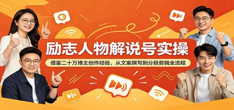 励志人物解说号实操:借鉴二十万博主创作经验,从文案撰写到分段剪辑全流程-三零资源