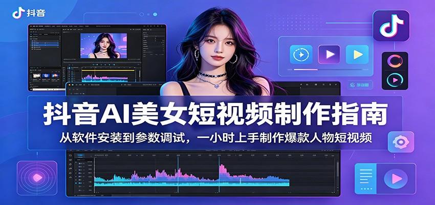 抖音AI美女短视频制作指南:从软件安装到参数调试,一小时上手制作爆款人物短视频