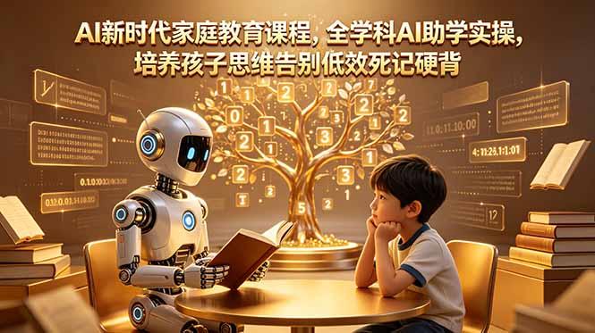 AI新时代家庭教育课程,全学科AI助学实操,培养孩子思维告别低效死记硬背-三零资源