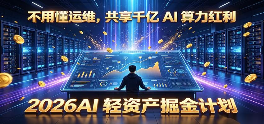 不用懂运维,共享千亿 AI 算力红利,2026AI 轻资产掘金计划