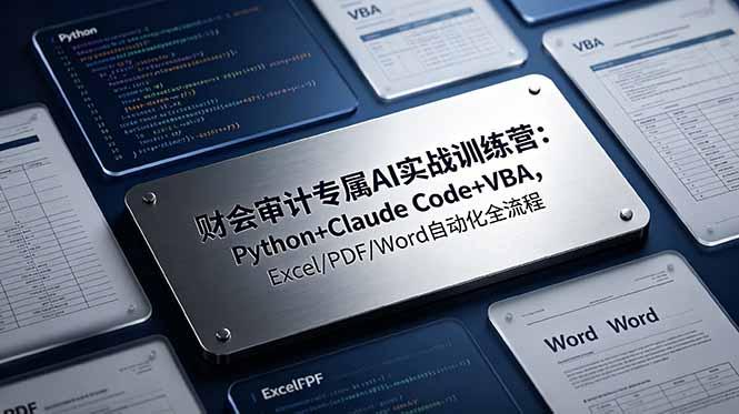 财会审计专属 AI实战训练营:Python+Claude Code+VBA,Excel/PDF/Word自动化全流程-三零资源