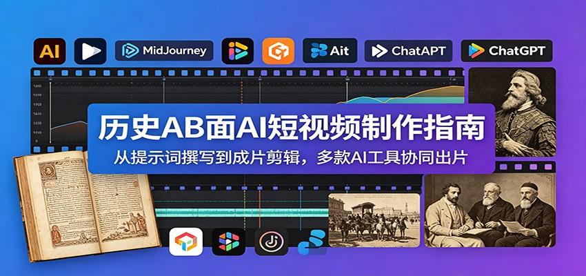 历史AB面AI短视频制作指南:从提示词撰写到成片剪辑,多款AI工具协同出片