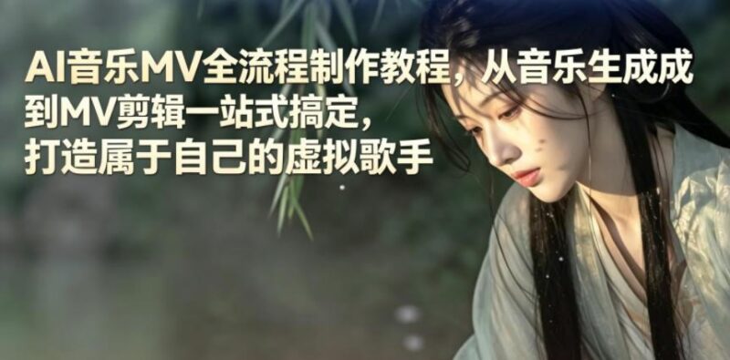 AI音乐MV全流程制作教程,从音乐生成到MV剪辑一站式搞定,打造属于自己的虚拟歌手-三零资源