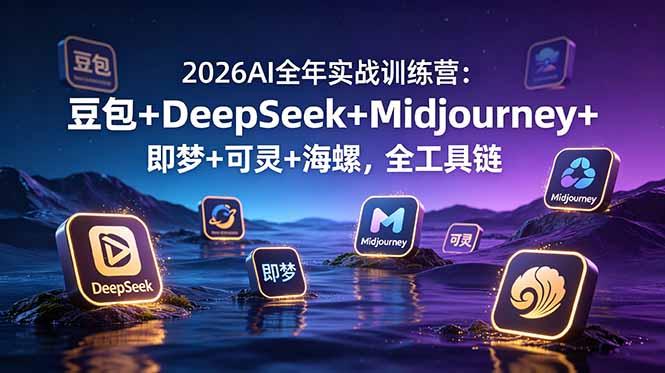 2026AI全年实战训练营:豆包+DeepSeek+Midjourney+即梦+可灵+海螺,全工具链-三零资源