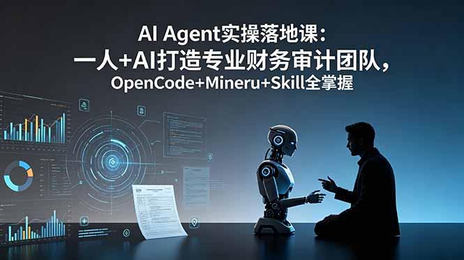 AI Agent实操落地课:一人+AI打造专业财务审计团队,OpenCode+Mineru+Skill全掌握-三零资源