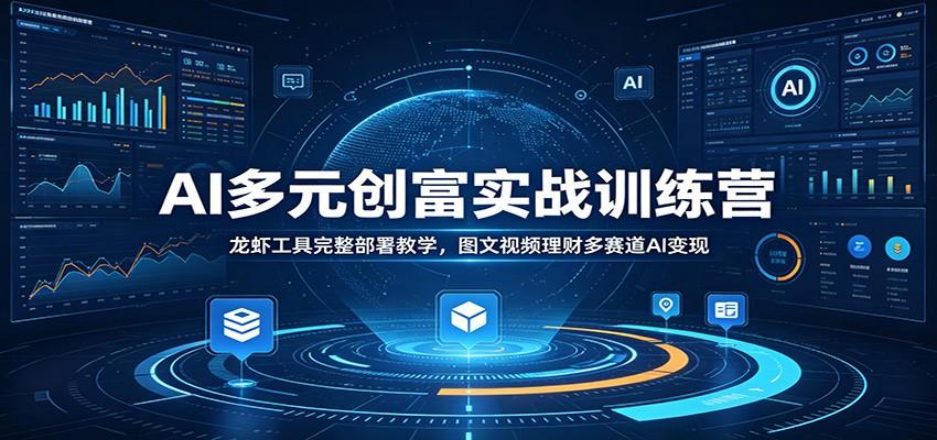 AI多元创富实战训练营:龙虾工具完整部署教学,图文视频理财多赛道AI变现
