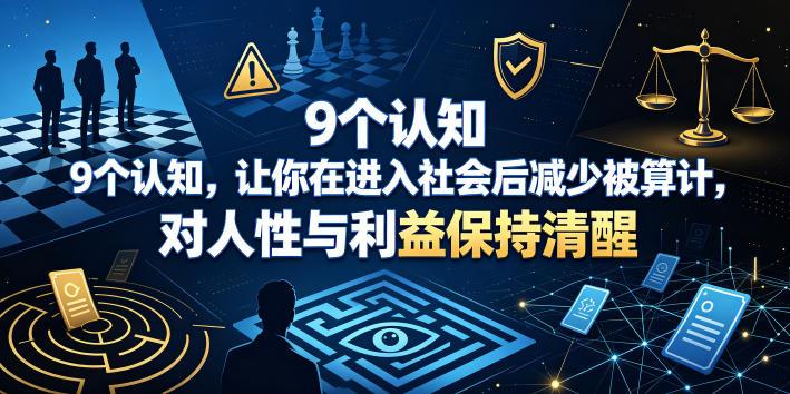 付费文章:9个认知,让你在进入社会后减少被算计,对人性与利益保持清醒-三零资源