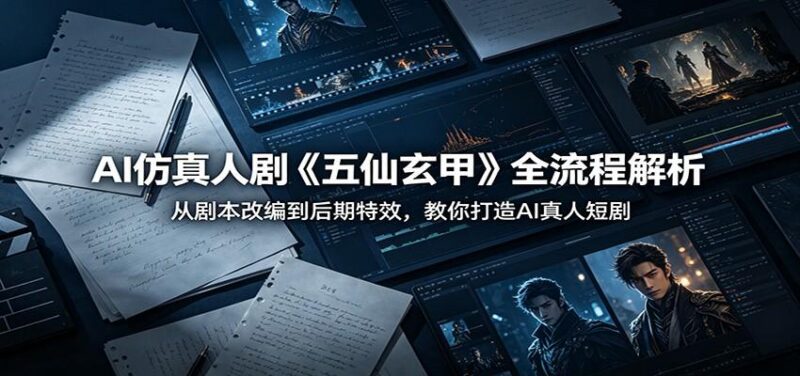 AI仿真人剧《五仙玄甲》全流程解析:从剧本改编到后期特效,教你打造AI真人短剧-三零资源