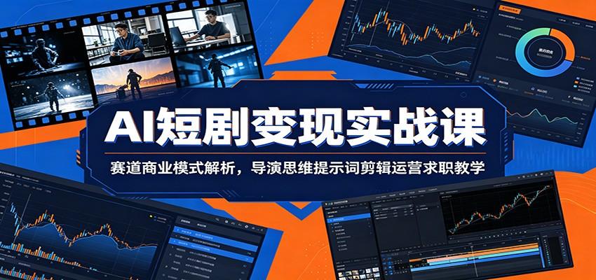 AI短剧变现实战课:赛道商业模式解析,导演思维提示词剪辑运营求职教学