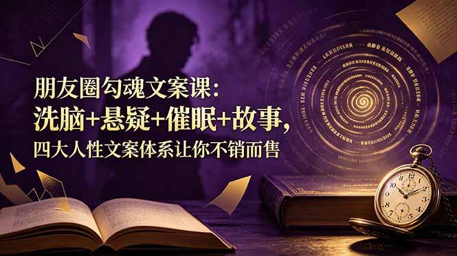 朋友圈勾魂文案课:洗脑+悬疑+催眠+故事,四大人性文案体系让你不销而售-三零资源