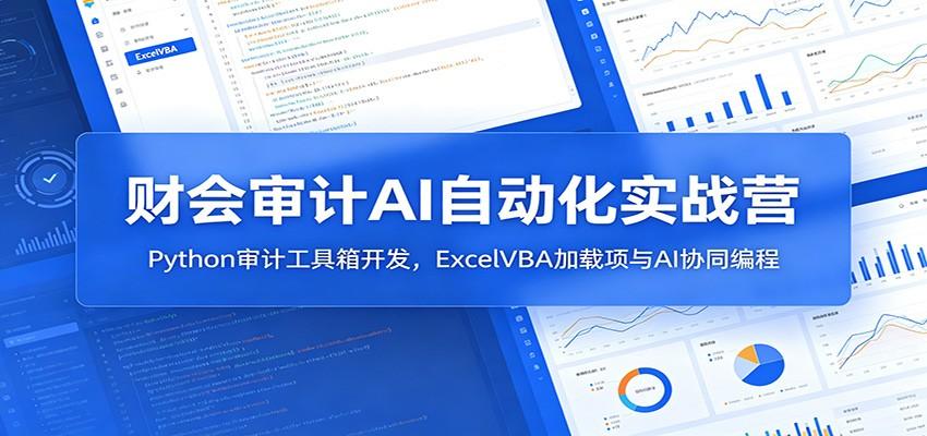 财会审计AI自动化实战营:Python审计工具箱开发,ExcelVBA加载项与AI协同编程