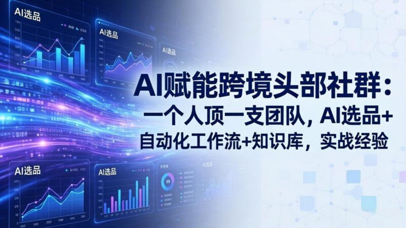 AI赋能跨境头部社群-更新6月:一个人顶一支团队,AI选品+自动化工作流+知识库,实战经验-三零资源