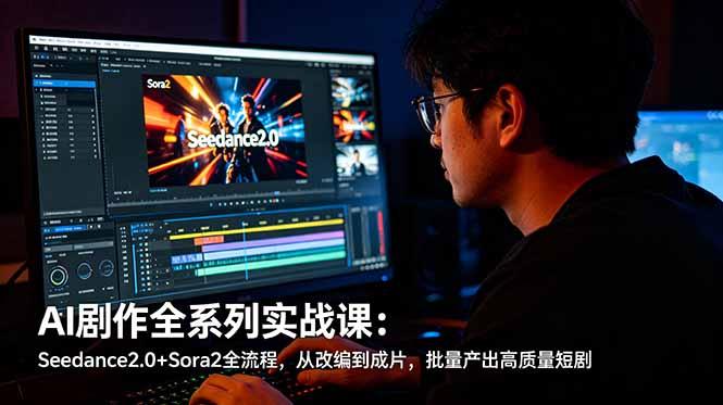 AI剧作全系列实战课:Seedance2.0+Sora2全流程,从改编到成片,批量产出高质量短剧-三零资源