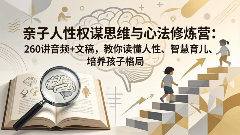 亲子人性权谋思维与心法修炼营:260讲音频+文稿,教你读懂人性、智慧育儿、培养孩子格局-三零资源
