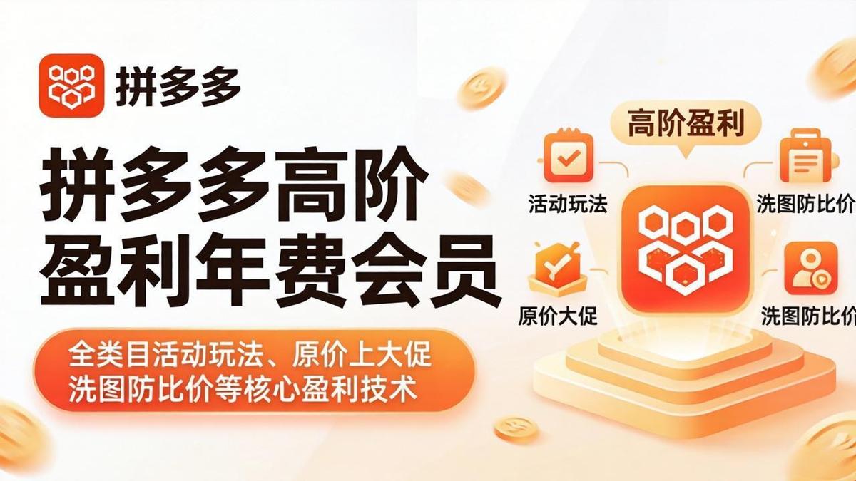 拼多多高阶盈利年费会员(更新4月15