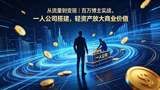 从流量到变现|百万博主实战,一人公司搭建,轻资产放大商业价值-三零资源