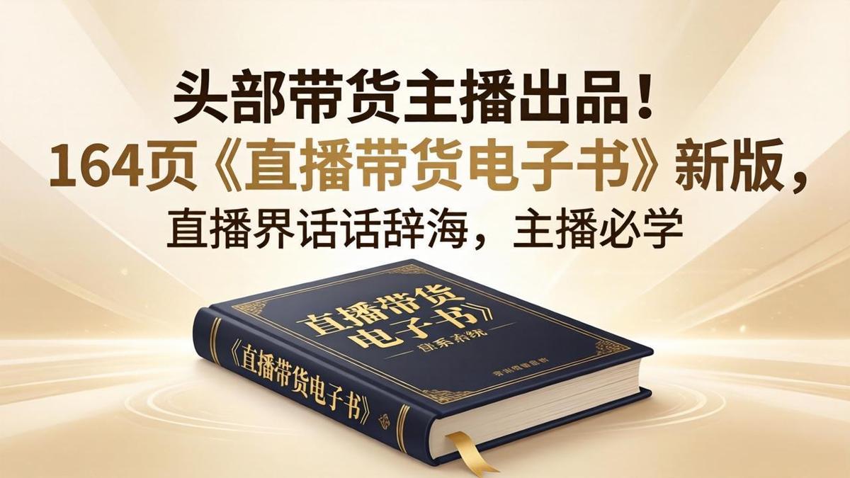 头部带货主播出品!164页《直播带货电子书》新版,直播界话术辞海,主播必学