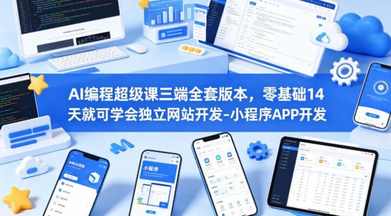 AI编程超级课三端全套版本,零基础14天就可学会独立网站开发-小程序APP开发-三零资源