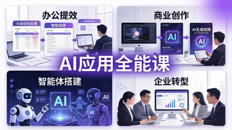 AIGC 应用师全能课-更新:办公提效、商业创作、智能体搭建、企业转型,一站式学会AI应用-三零资源