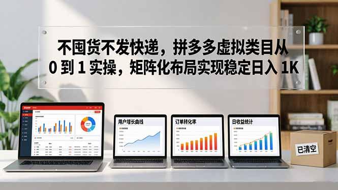 不囤货不发快递,拼多多虚拟类目从 0 到 1 实操,矩阵化布局实现稳定日入 1K-三零资源