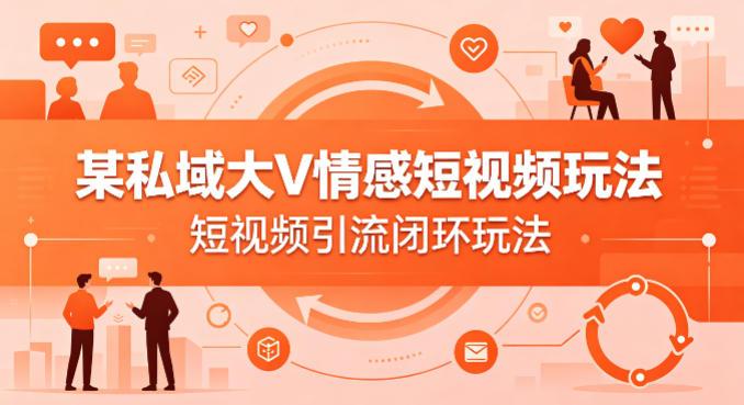 某私域大V情感短视频玩法,短视频引流闭环玩法-三零资源