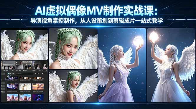 AI虚拟偶像MV制作实战教学:导演视角掌控制作,从人设策划到剪辑成片一站式教学-三零资源
