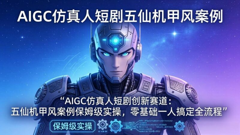 AIGC仿真人短剧创新赛道:五仙机甲风案例保姆级实操,零基础一人搞定全流程-三零资源