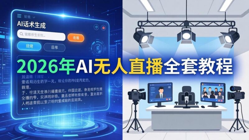 2026年AI无人直播全套教程:OBS安装+软件配置+直播间搭建+话术生成+一键开播实操-三零资源