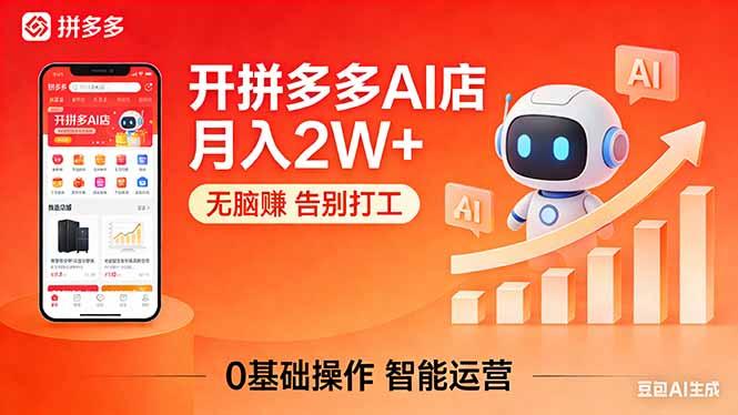 开一家拼多多AI店,月入2W+,无脑赚,告别打工,附SOP手册-三零资源