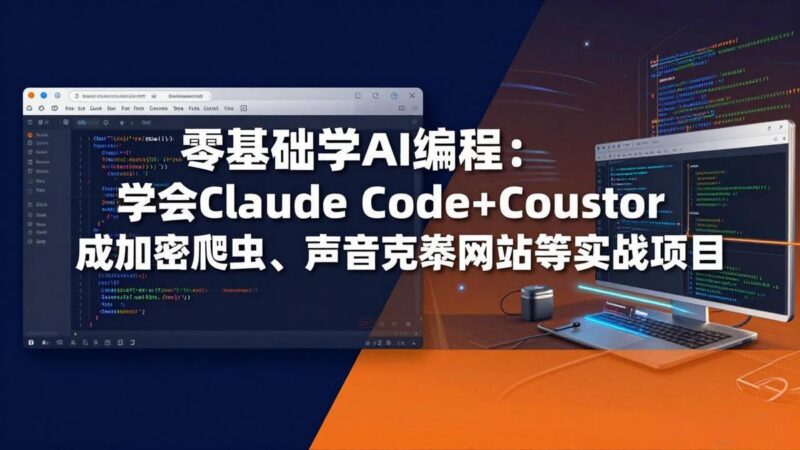 零基础学AI编程:学会Claude Code+Cursor完成加密爬虫、声音克隆网站等实战项目-三零资源