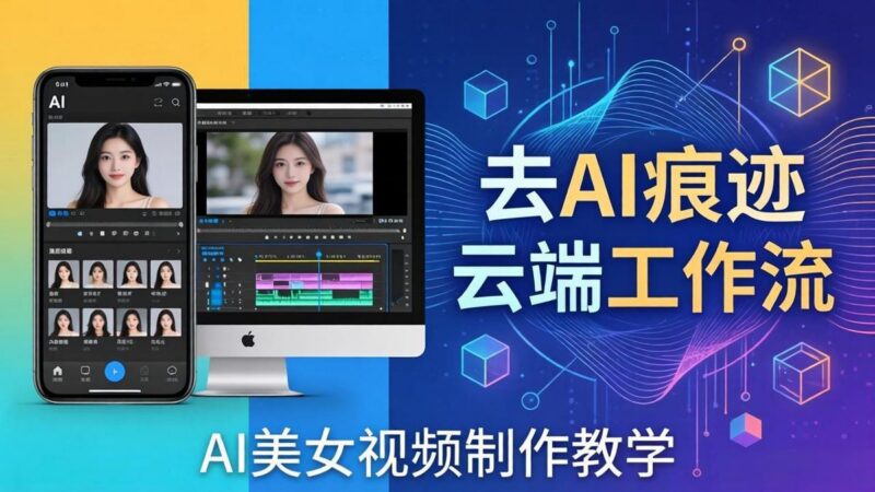 AI美女视频制作教学:去AI痕迹,云端工作流出图,手机电脑均可,不需要配置-三零资源