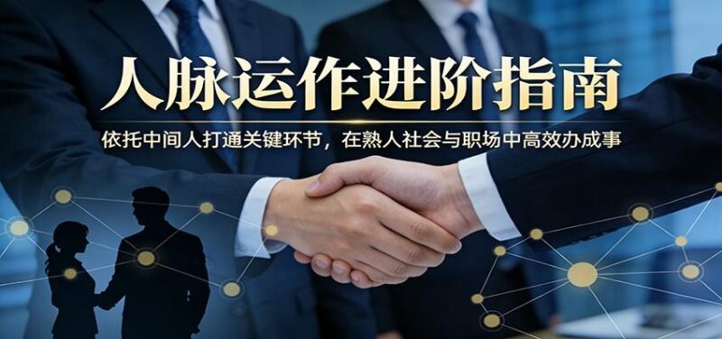 付费文章:人脉运作进阶指南,依托中间人打通关键环节,在熟人社会与职场中高效办成事-三零资源