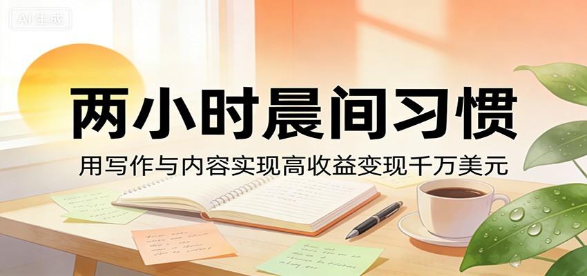 付费文章:两小时晨间习惯,用写作与内容实现高收益变现千万美元